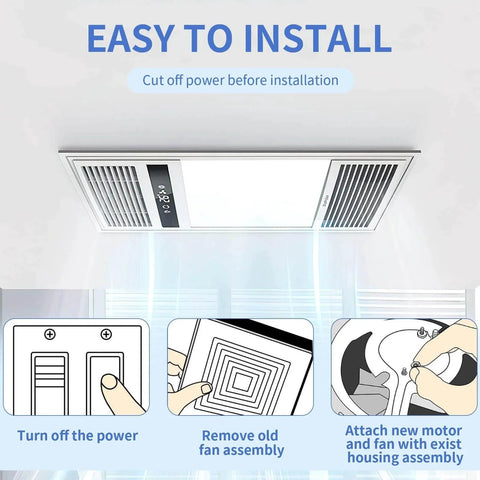 Installation guide for SM550 Universal Bathroom Vent Exhaust Fan Motor Replacement Kit SM550 Compatible with Nu.Tone Broan 50 CFM 120V 3000 RPM