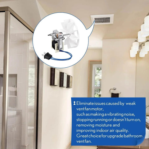 Bathroom Vent Fan Motor and Ceiling Blower Wheel Replacement Electric Motors Kit Compatible with Nutone Broan 50CFM 120V installed view