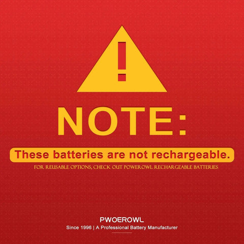 Non-rechargeable warning sign for High Capacity Alkaline AA AAA Batteries 16 Pack Long Lasting 10 Year Shelf Life