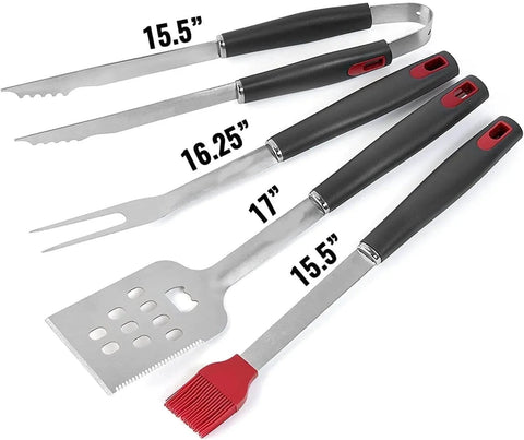 Heavy-Duty Tool Set,Stainless Steel Heat-Resistant Accessories,Non-Slip Handle,Outdoor Camping with ergonomic handles