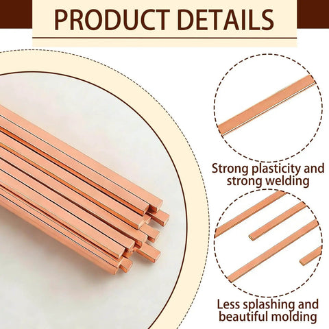Copper BCuP-5 brazing rods for HVAC systems, emphasizing strong welding and molding