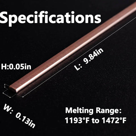 Dimensions of BCuP-5 Copper Brazing Rods With Fifteen Percent Silver Phosphorus Copper Alloy For HVAC And Refrigeration Soldering
