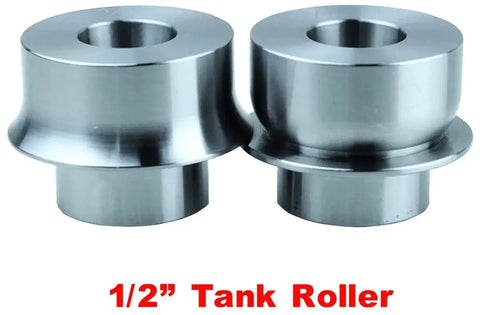 1/2" tank roller from Eight Radius Die Set For Bead Roller With 22mm Shaft Includes Four Pairs Of Dies Five Sixteenths One Half One And One Half Inch Radii Cr12 Steel With 35 Hrc Hardness