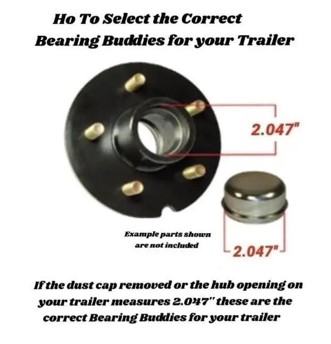USA Made Bearing Buddy Stainless Steel Bearing Protector With 19B Bra and Blue Grease Indicator, fits 2.047 inch hubs.