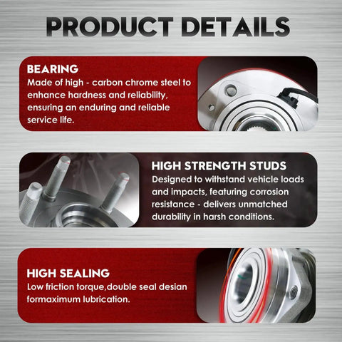 Details of 4WD Front Wheel Bearing And Hub Assembly For 2007-2014 Silverado 1500 Tahoe Suburban 1500 Avalanche Sierra 1500 Yukon XL 1500 And Cadillac Escalade Escalade ESV EXT With ABS Left Or Right 6 Lug