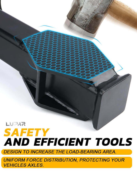 Close-up of Wheel Bearing Hub Removal Tools Kit for Axle Bolt 5, 6, 8 Lug Hubs Buster Puller, showing safety design and tool handle.