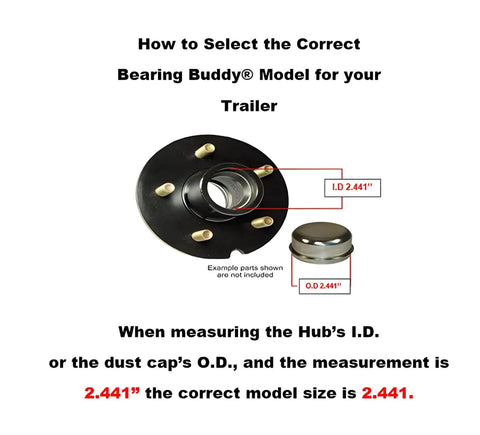 USA Made Stainless Steel Bearing Protector With 23B Bra For 2.441 Inch Hubs diagram and instructions