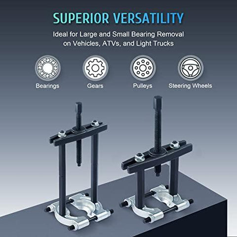 Bearing Puller Set, 5 Ton Capacity Bearing Separator, Pinion Wheel Bearing Removal Kit with 2" and 3" Jaws, Wheel Hub Axle Puller Set, Heavy Duty Bearing Splitter Tool Kit - VXB Ball Bearings