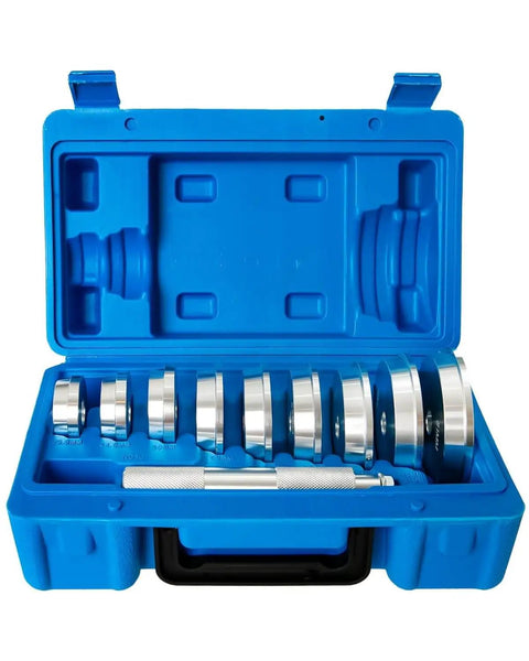 10 Piece Bearing Race And Seal Driver Kit For Quick No Damage Installations Pro Grade Bearing Press Tool With 9 Dual Sided Adapters