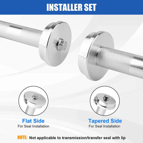 10pcs Bearing Race and Seal Driver Set, Bearing Press Kit with driver handle showing flat and tapered sides for seal installation