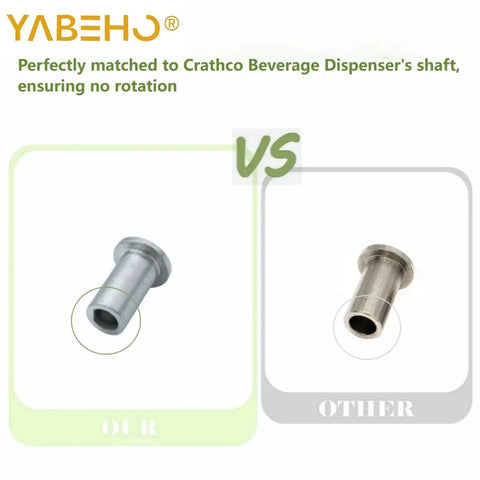 Comparison of Six Pack Bearing Sleeves for 3220 Dispenser Replacement, 304 stainless steel, compatible with Crathco and Grindmaster.