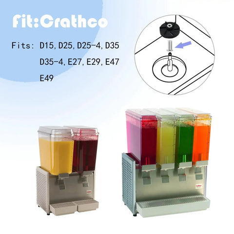 Diagram and image of Crathco dispenser with Bearing Sleeve Replacement Kit 3220 For D And E Series Beverage Dispensers And Juicers.