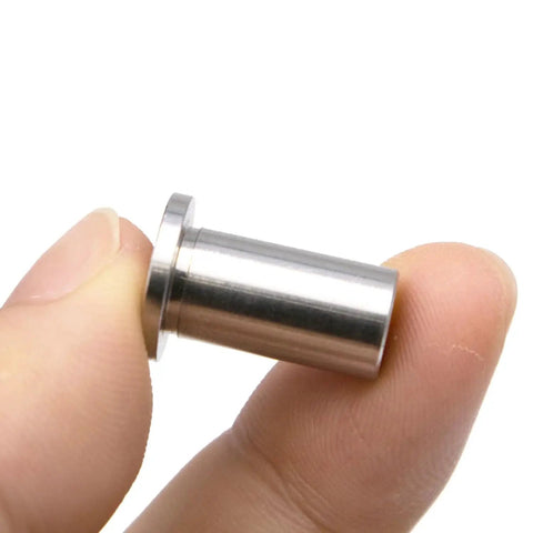 Close-up of a stainless steel sleeve from the Bearing Sleeve Replacement Kit 3220 For D And E Series Beverage Dispensers And Juicers.