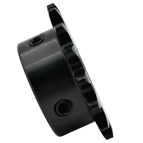 Side view of Beefy 35B16 Roller Chain Sprocket Type B With Sixteen Teeth And Three Quarter Inch Bore For ANSI 35 Chain.