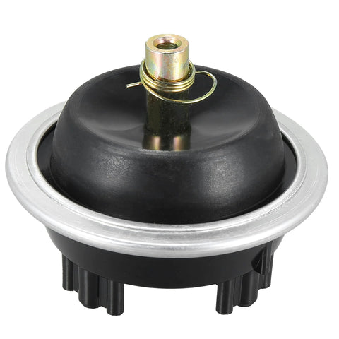 4WD front differential vacuum actuator, black plastic housing with silver mounting ring and brass threaded stud