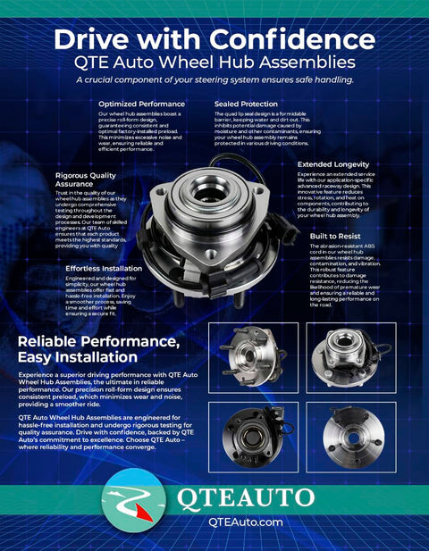 Beefy Front Wheel Hub Bearing Assembly Replacement For BMW 3 Series 2006 To 2013 Fits 128i 135i 135is 323i 325i 328i Easy Install Direct OEM Style Upgrade