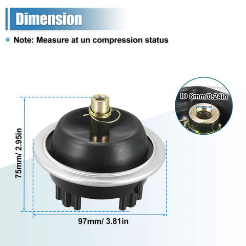 X AUTOHAUX front differential vacuum actuator, black plastic housing with metal mounting ring; 97 mm wide, 75 mm high.