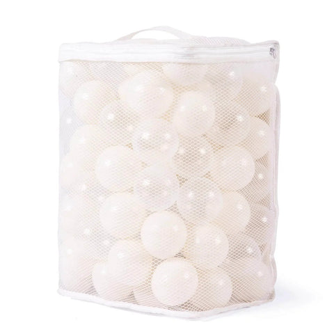 100 Ball Pit Balls Phthalate Free BPA Free Crush Proof Plastic - Beige Colors in Reusable Play Toys for Kids with Storage Bag in mesh bag