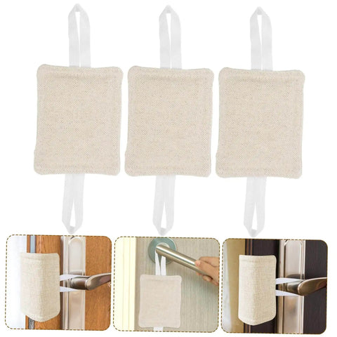 Three-piece, no-tool door silencers prevent finger pinches and door slam noise by snapping onto the door knob, delivering quieter rooms.