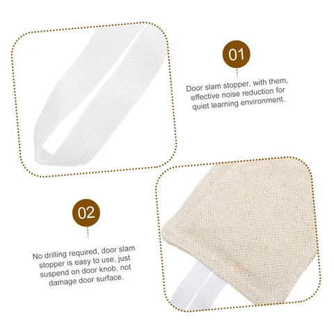 Close-up of beige fabric and elastic 9 Piece Door Silencers No Drill Door Slam Stoppers For Nursery Easy Install Silent Latch Covers