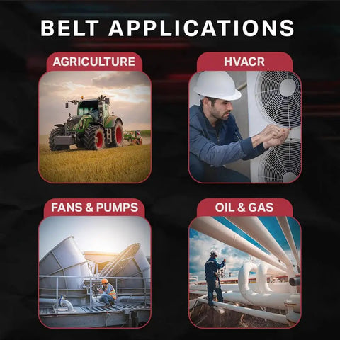 Image showing belt applications including agriculture, HVACR, fans and pumps, oil and gas