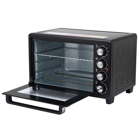 Benchtop oven from HotCoat PCS-250 Powder Coating System And Benchtop Oven Kit with 120V operation, open door showing interior space.