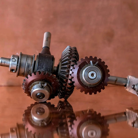 Bevel Gear 0.8 Module 1To1 15 Teeth Pinion 4mm Hole 4mm Shaft 45 Steel Black with intersecting shafts