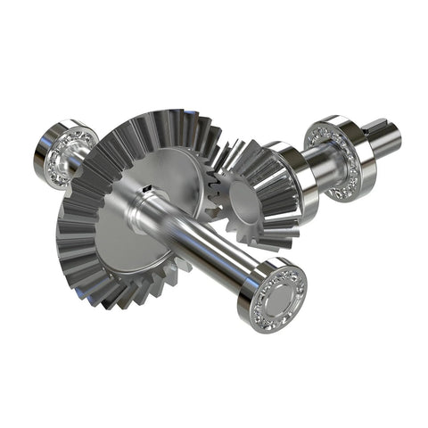 Two Pack Bevel Gear Set 0.8 Module With 1 To 1 Reduction 15 Teeth 6mm Shaft Hole Bevel Pinion Gear In 45 Steel With Black Finish