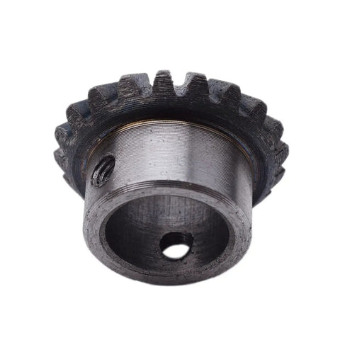 Two Piece Bevel Gear Set 1.5 Module Tapered Bevel Pinion Gears For Hardware And Machinery, 20 Tooth With 16mm Hole, close-up view