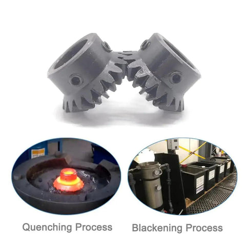 Bevel Gear Set 1M 20 Teeth 90 Degree Steering 2 Pcs M5 Fixing Hole 5mm Shaft with manufacturing process