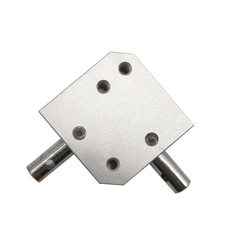 Beefy Right Angle Bevel Gearbox 1 Module 20 Teeth 8mm Shaft 90 Degree Drive with silver casing, front view