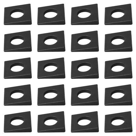 Beveled Square Washer 1 5/8 By 1 5/8 Inch For 3/4 Inch Bolts Low Carbon Steel, multiple washers displayed in a grid pattern