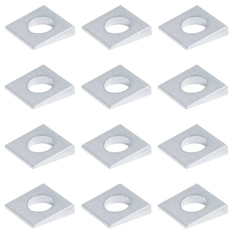 Beveled Square Structural Washers For Five Eighths Bolts And I Beams In Low Carbon Steel With Electro Galvanized Finish This Pack Of Twelve