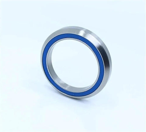 1/8 inch bicycle headset ball bearing 45 degree 2RS sealed MH P08H7 with blue seal, ID 30.15mm, OD 41.8mm, close-up view