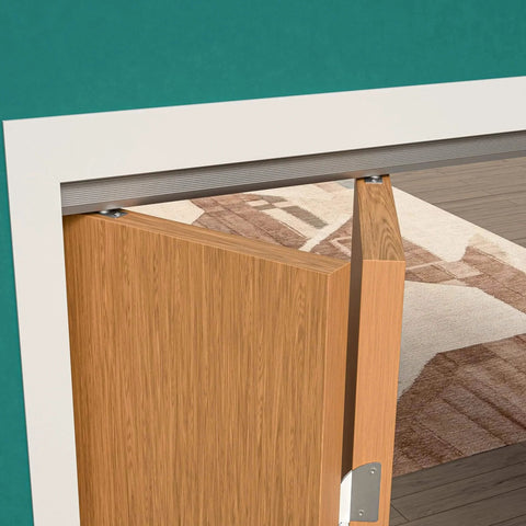 96 inch Bifold Door Hardware Kit installed with track and hinges on closet folding door for smooth operation and support