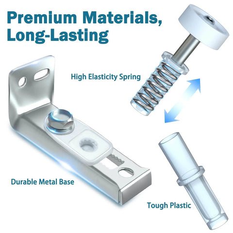 Bifold door hardware repair kit 2 pack, showing durable metal base and components with high elasticity spring and tough plastic parts.