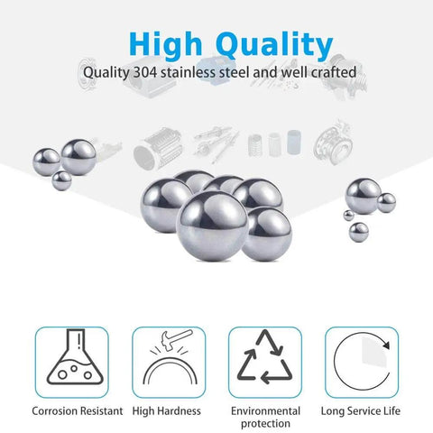 Bike Bearing Balls Kit 690 Piece Set With 15 Metric Sizes From 1mm To 10mm 304 Stainless Steel Precision Balls For Bicycle Bearings.