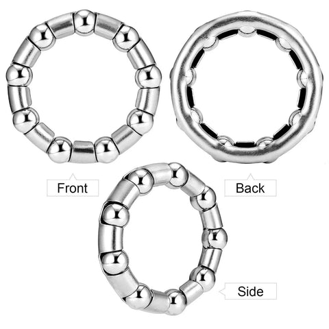 Bike Ball Bearing Retainer Set 5/16 Inch Ball Bearings For Bicycle Crank Bottom Bracket Replacement, front, back, side view
