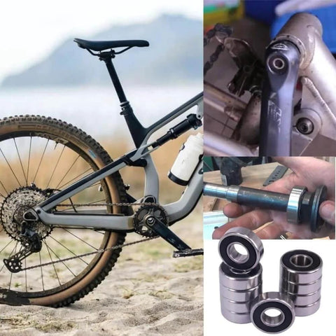 Mountain bike rear, close-up on gear and 10 Sealed Bearing R6-2RS 3/8''x 7/8''x 9/32'' Miniature Ball Bearings for smooth operation.
