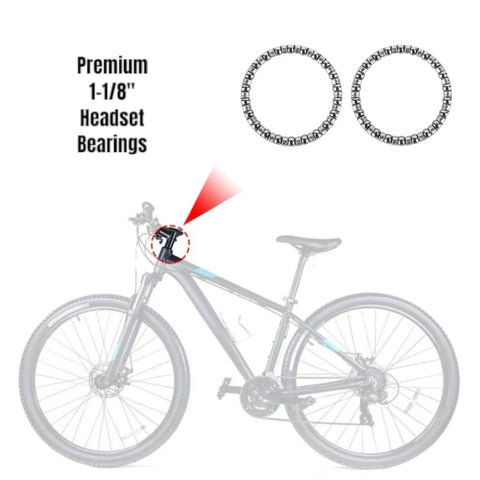 Beefy Premium One And One Eighth Inch Headset Bearings Kit with Twenty Two Five Thirty Second Inch Ball Bearings for bikes