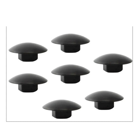 Black bike headset cap top cover waterproof dustproof rubber spacer for M6 hex screws, shown in a 5 pack for MTB and road bikes.