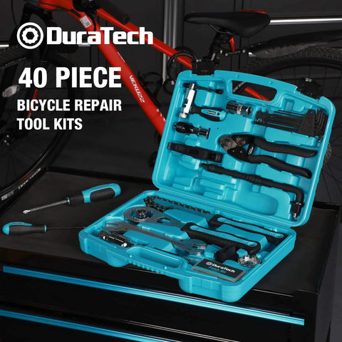 Go To 40 Piece Bike Repair Kit With Storage Case For Mountain And Road Bikes Includes Chain Tool Tire Levers Brake Pedal Tools And More