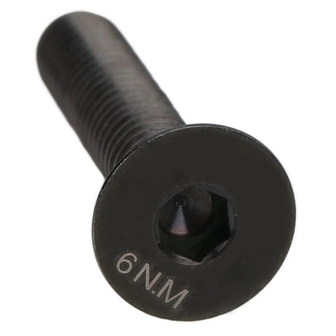 ✝️ Bike Stem Bolt Screw, M6 x 30mm Black Titanium Alloy Flat Head Headset Cap Bolts close-up showing the flat head and threading