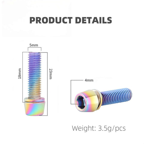 Product details of SUKOUSRAM 6 PCS Bike Stem Bolts M5*18mm Hex Head Titanium Alloy Screw Bolts for Road Mountain Bicycle Stems (Purple)