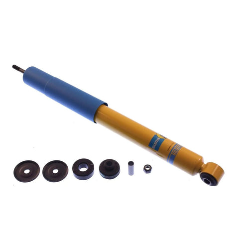 Bilstein 24186070 4600 Series Gas Mono Tube Shock Absorber For 2006 Ram Pickup with mounting components in yellow zinc finish