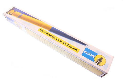 Packaging box of Bilstein Front B6 4600 Shock Absorber for Jeep Wrangler JK, shown with yellow finish.