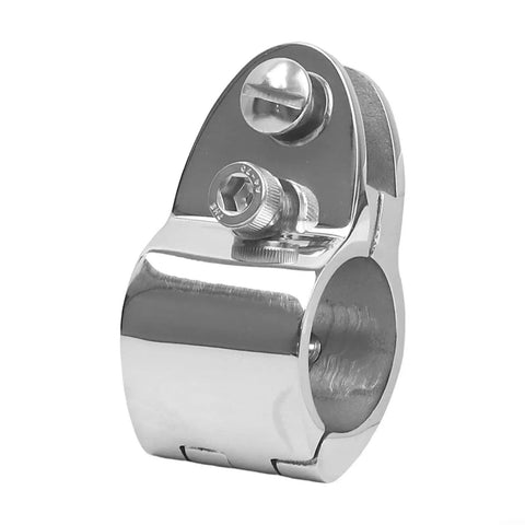 Bimini top hinged jaw rail mount, 25mm, marine-grade 316 stainless steel, front view