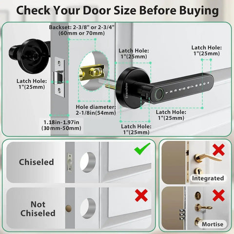 Biometric Fingerprint Door Lock With Keypad And Card Access For Home Office Apartment And Hotels installation guide.