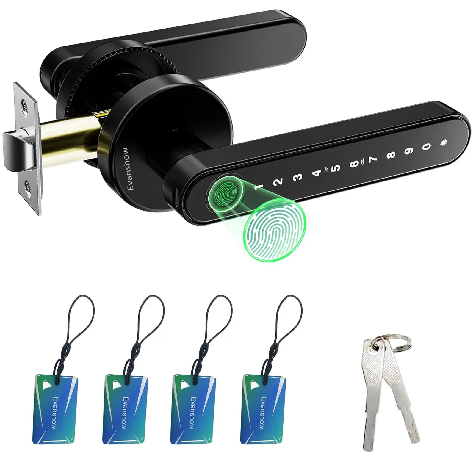 Biometric Fingerprint Door Lock With Keypad And Card A...