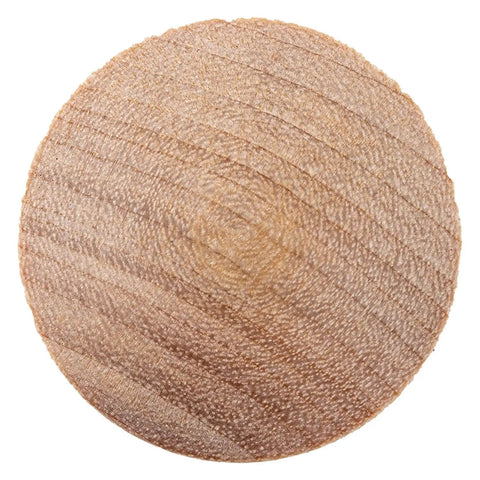 Top view of Birch Wood Mushroom Head Screw Hole Plugs Three Quarter Inch Diameter Pack Of 50 End Grain Round Button Plugs Turned With Shoulders
